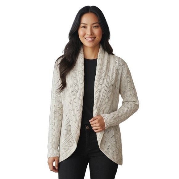 ✨CAbi Cream Open-Front Sz XS Cardigan Sweater✨ - Picture 4 of 14